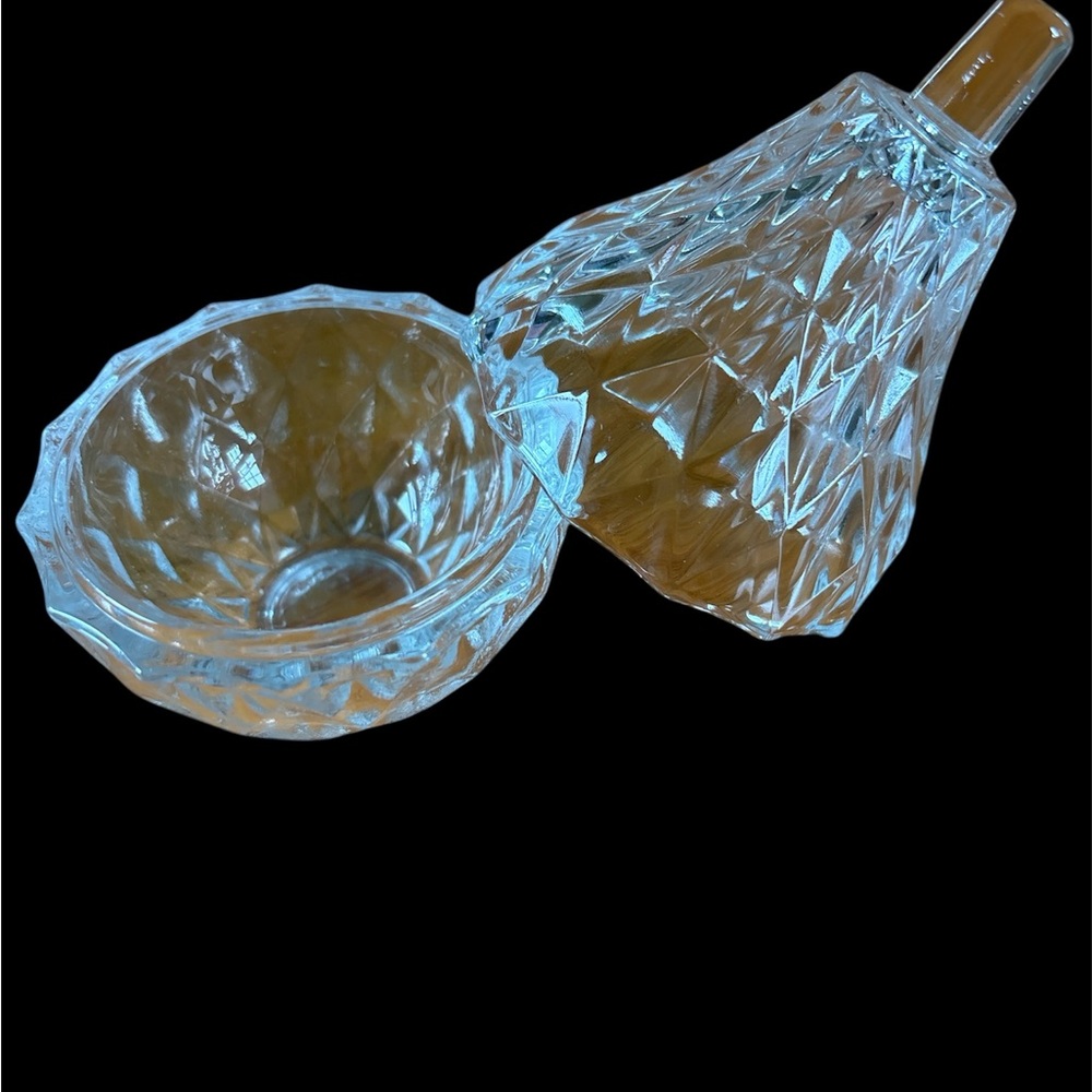 Elegant Italian Crystal Pear Shaped 2 Piece Trinket Dish - Picture 4 of 6